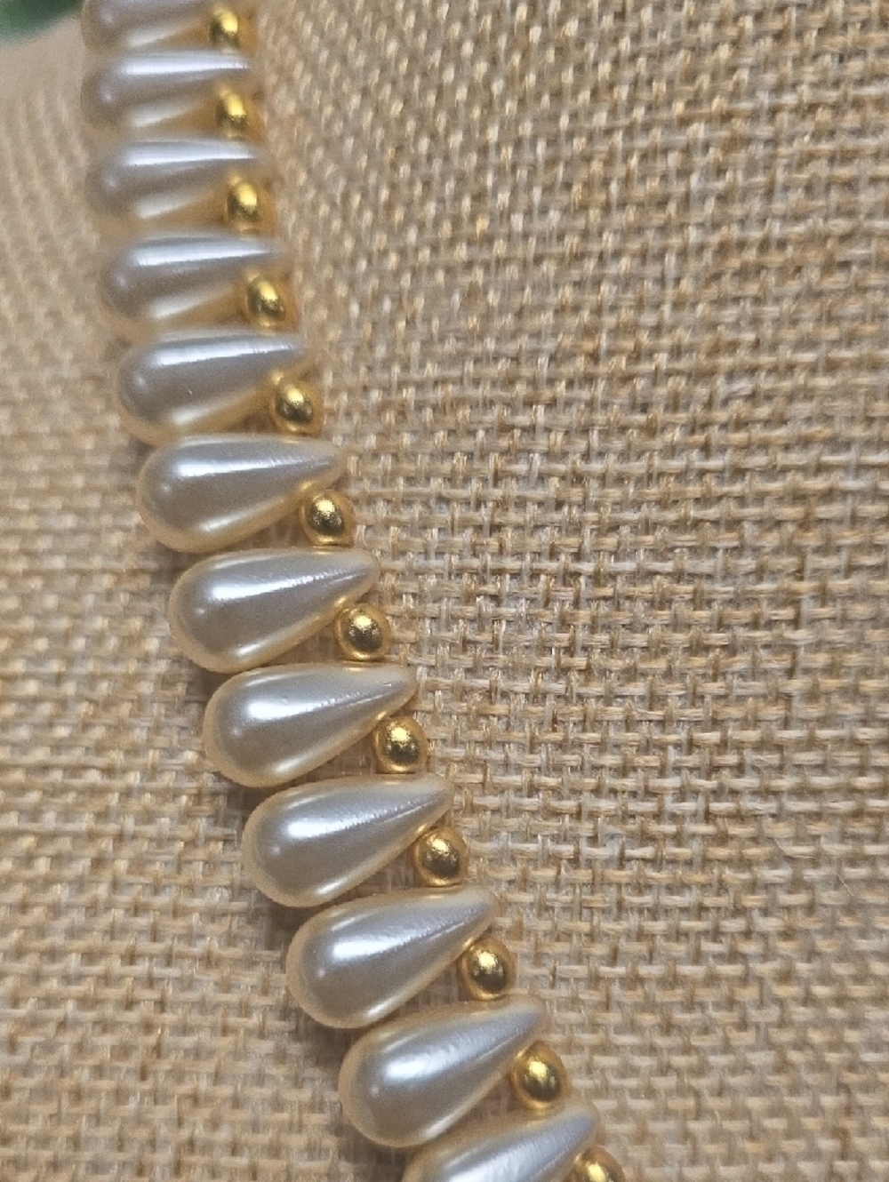 Joan Rivers Lustrous Faux Pearl Teardrop Necklace with Gold Tone Bead Accents - Picture 9 of 12
